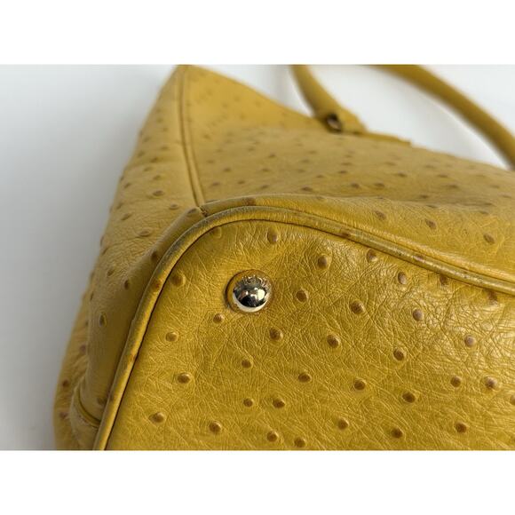 Prada Struzzo Lux Medium Galleria Double-Zip Tote in Mustard Yellow Ostrich Leat - Picture 7 of 16